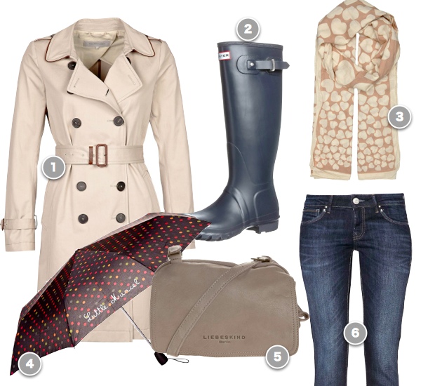 Outfitidee-Regenwetter-hunter-boots-Trenchcoat